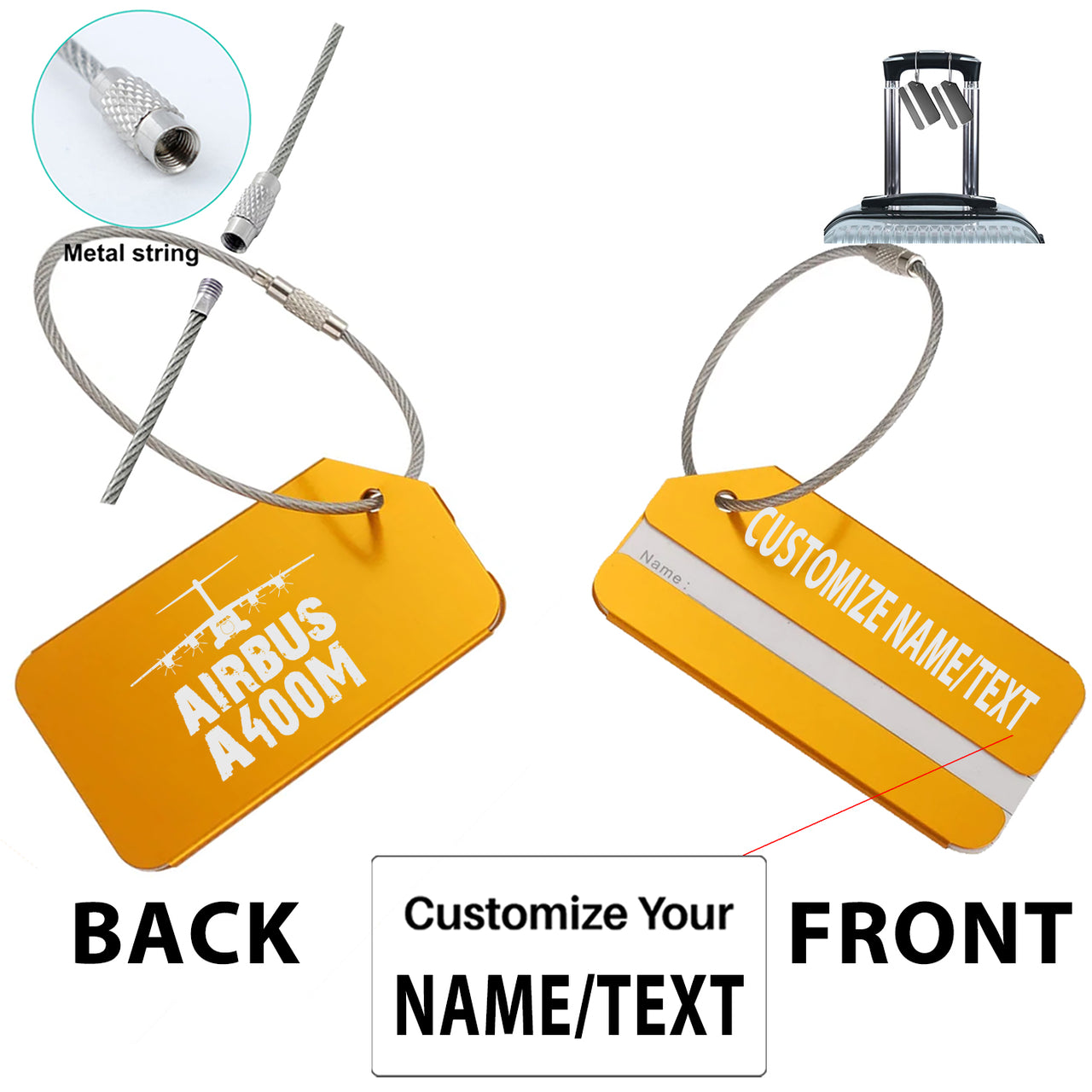 Airbus A400M & Plane Designed Fashion Metal Luggage Tags