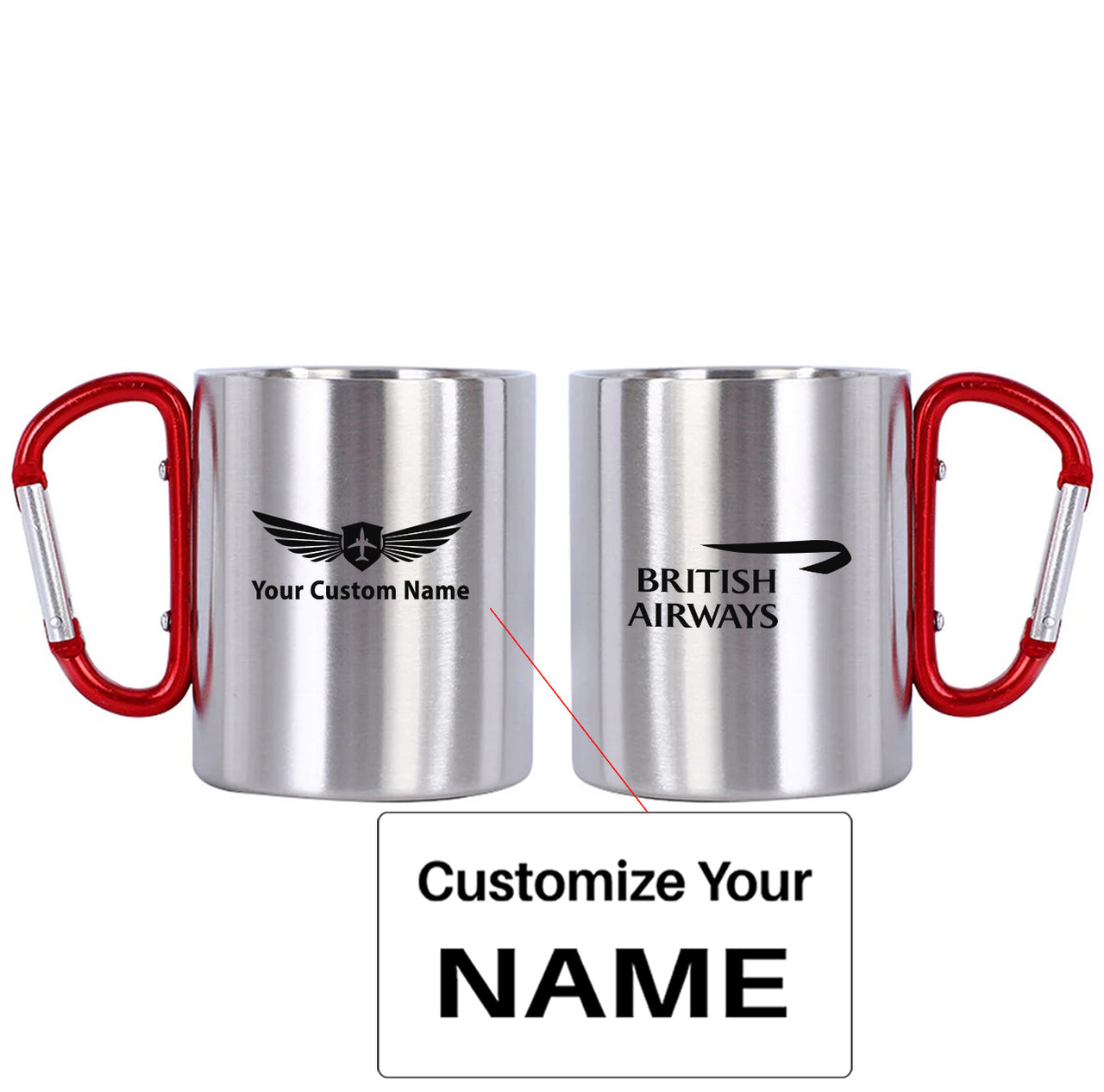 British Airways Airlines Designed Stainless Steel Outdoors Mugs