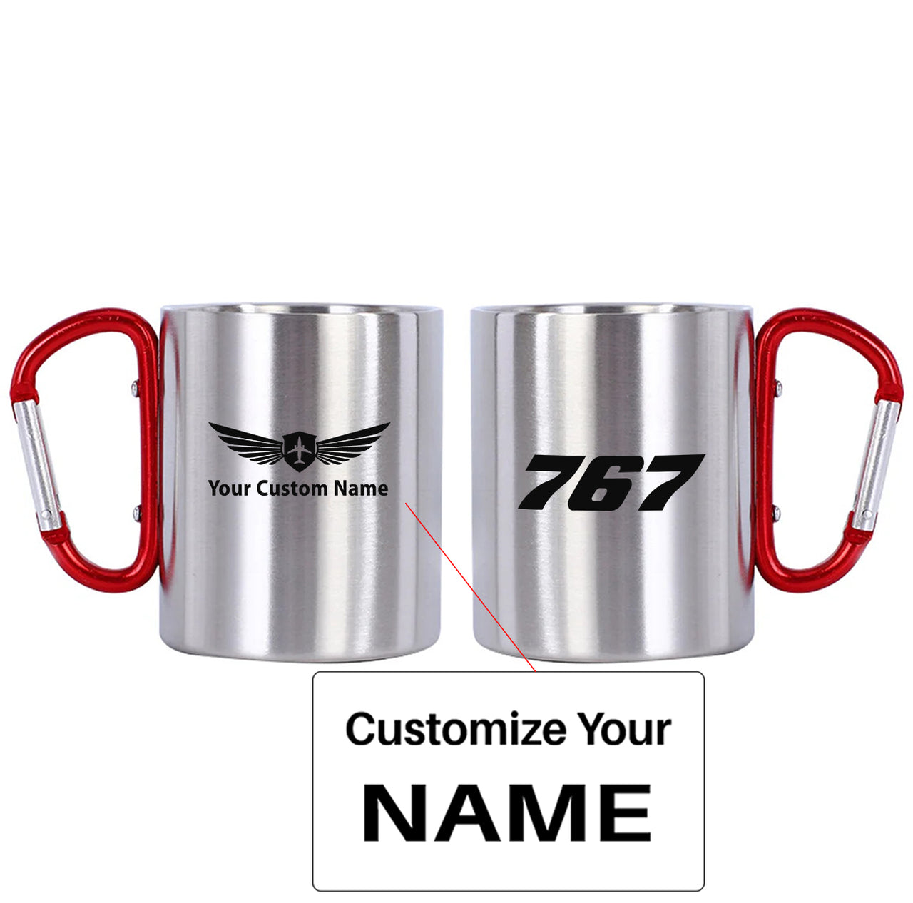 767 Flat Text Designed Stainless Steel Outdoors Mugs