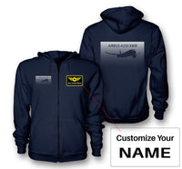 Thumbnail for Airbus A350XWB & Dots Designed Zipped Hoodies