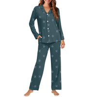 Thumbnail for Nice Airplanes (Green) Designed Women Button Pajamas