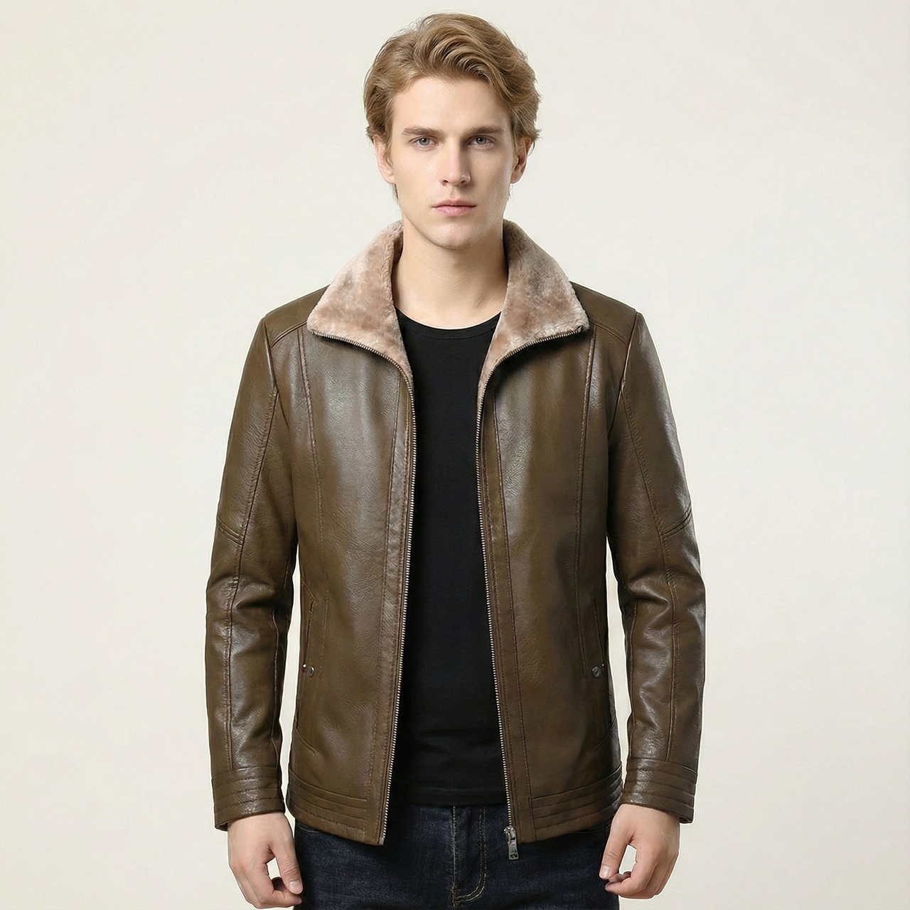 PU & Faux Leather Winter Style Pilot Bomber Jackets