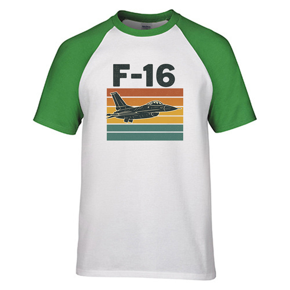 Retro Fighter Jet F16 Designed Raglan T-Shirts
