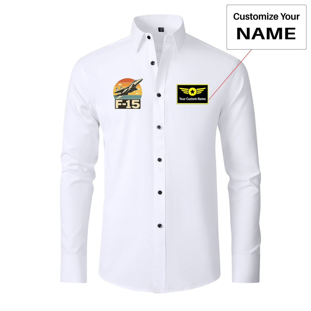 Retro Fighter Jet F15 Designed Long Sleeve Shirts