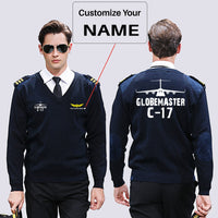 Thumbnail for GlobeMaster C-17 & Plane Designed Wool Pilot Sweaters
