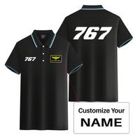 Thumbnail for 767 Flat Text Designed Stylish Polo T-Shirts (Double-Side)