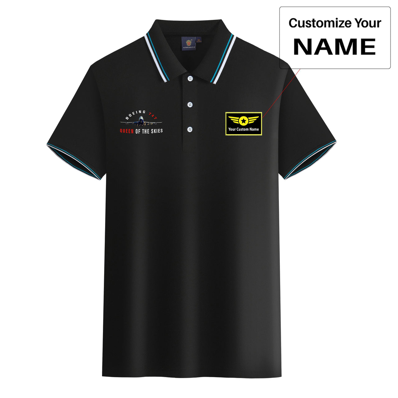 Boeing 747 Queen of the Skies Designed Stylish Polo T-Shirts