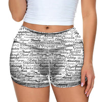 Thumbnail for Aviation Lovers Texts Designed Women Yoga Shorts Pants