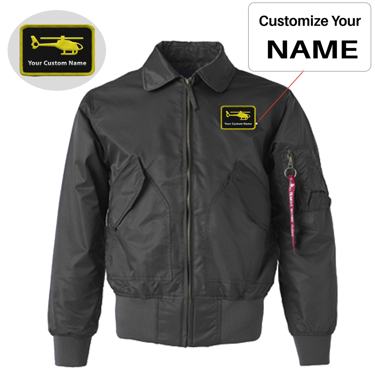 Custom (Badge 6 Helicopter) Embroidered Patch Attachable Jackets