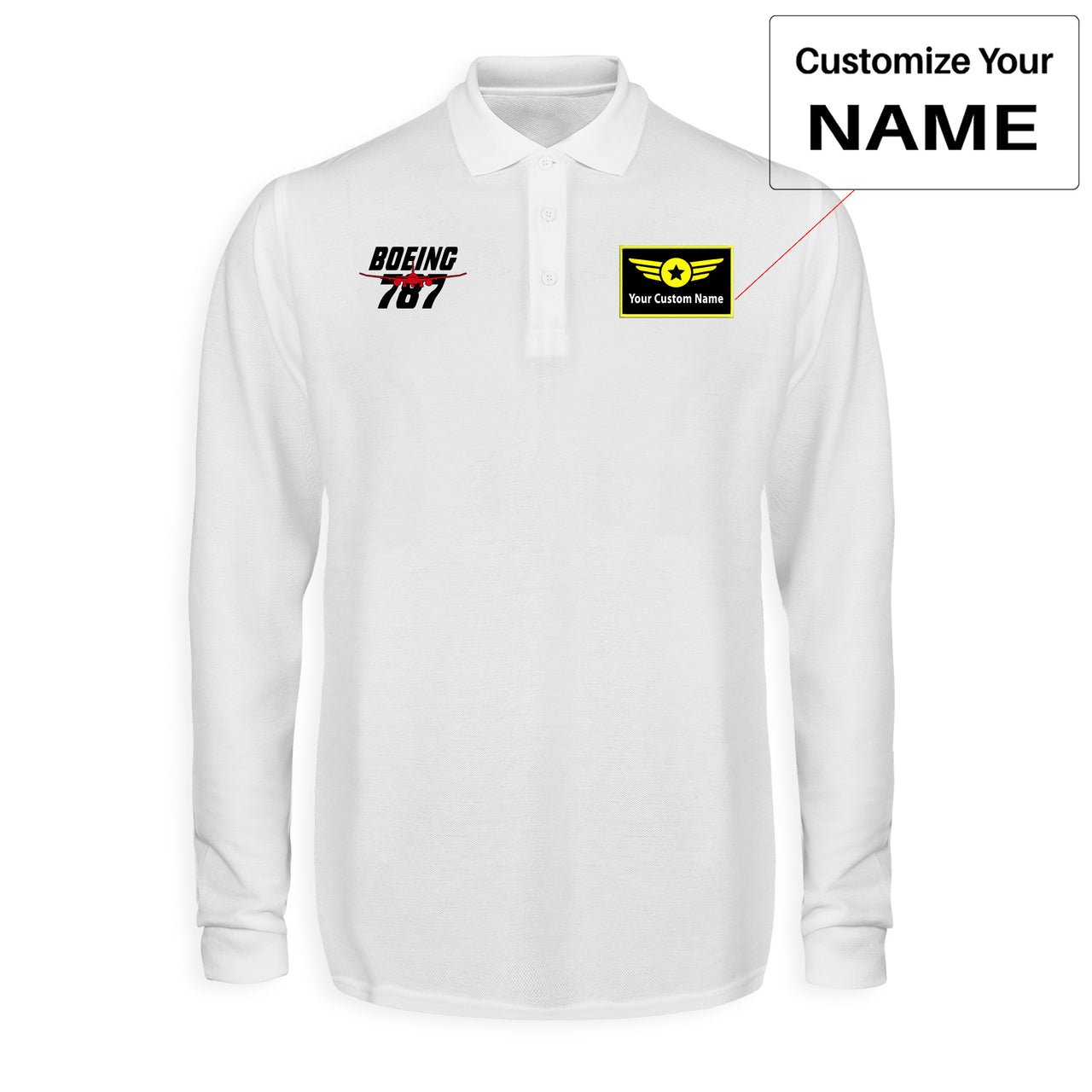 Amazing Boeing 787 Designed Long Sleeve Polo T-Shirts