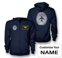 Thumbnail for Aviation Finger Print Designed Zipped Hoodies