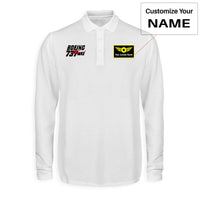Thumbnail for Amazing Boeing 737 Max Designed Long Sleeve Polo T-Shirts