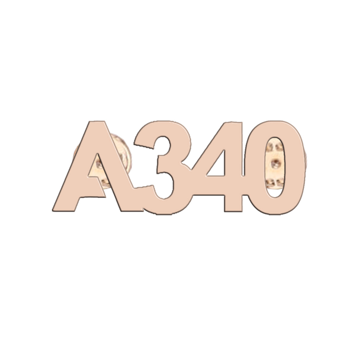 A340 Flat Text Designed Hollow Pins