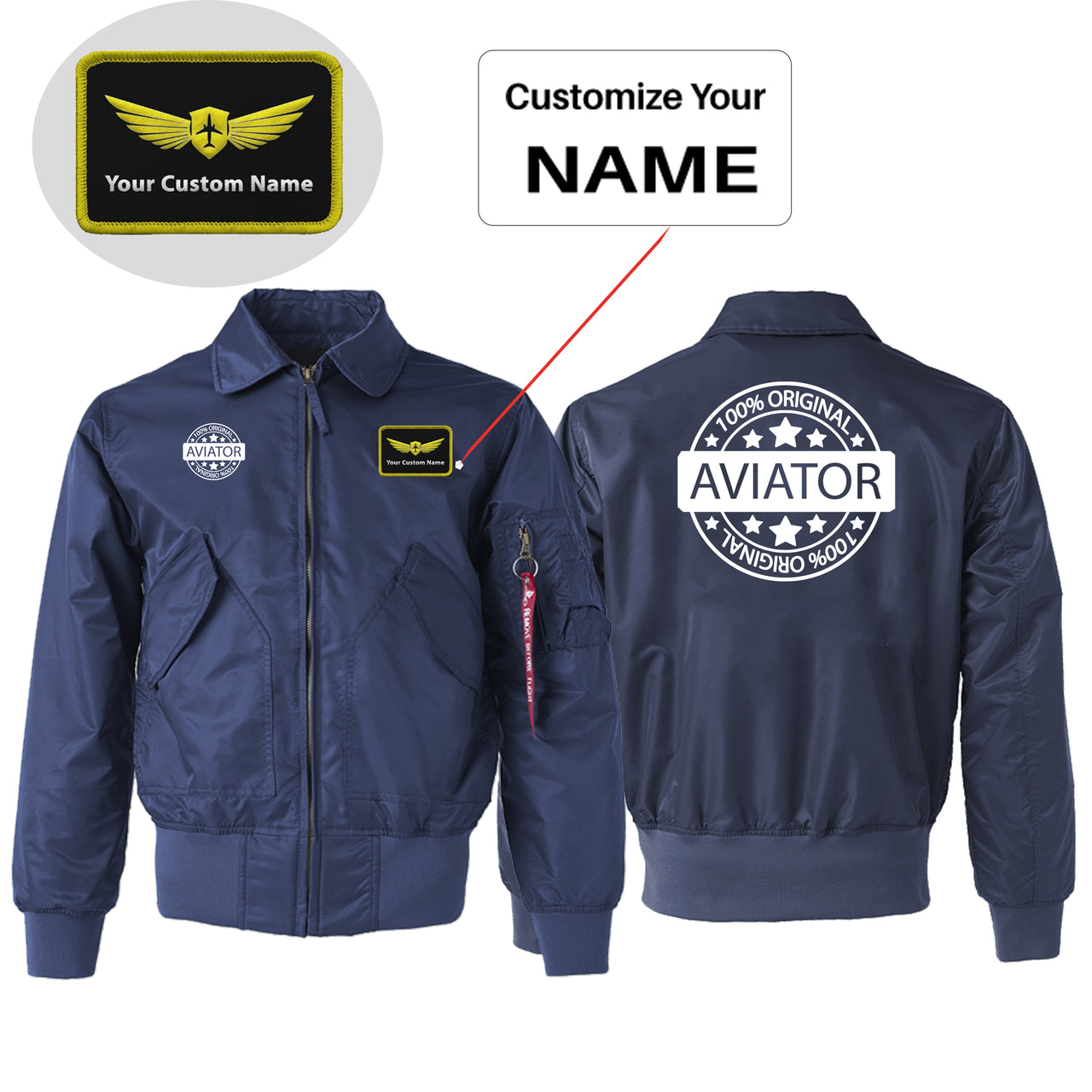 %100 Original Aviator Designed Embroidered Patch Attachable Jackets