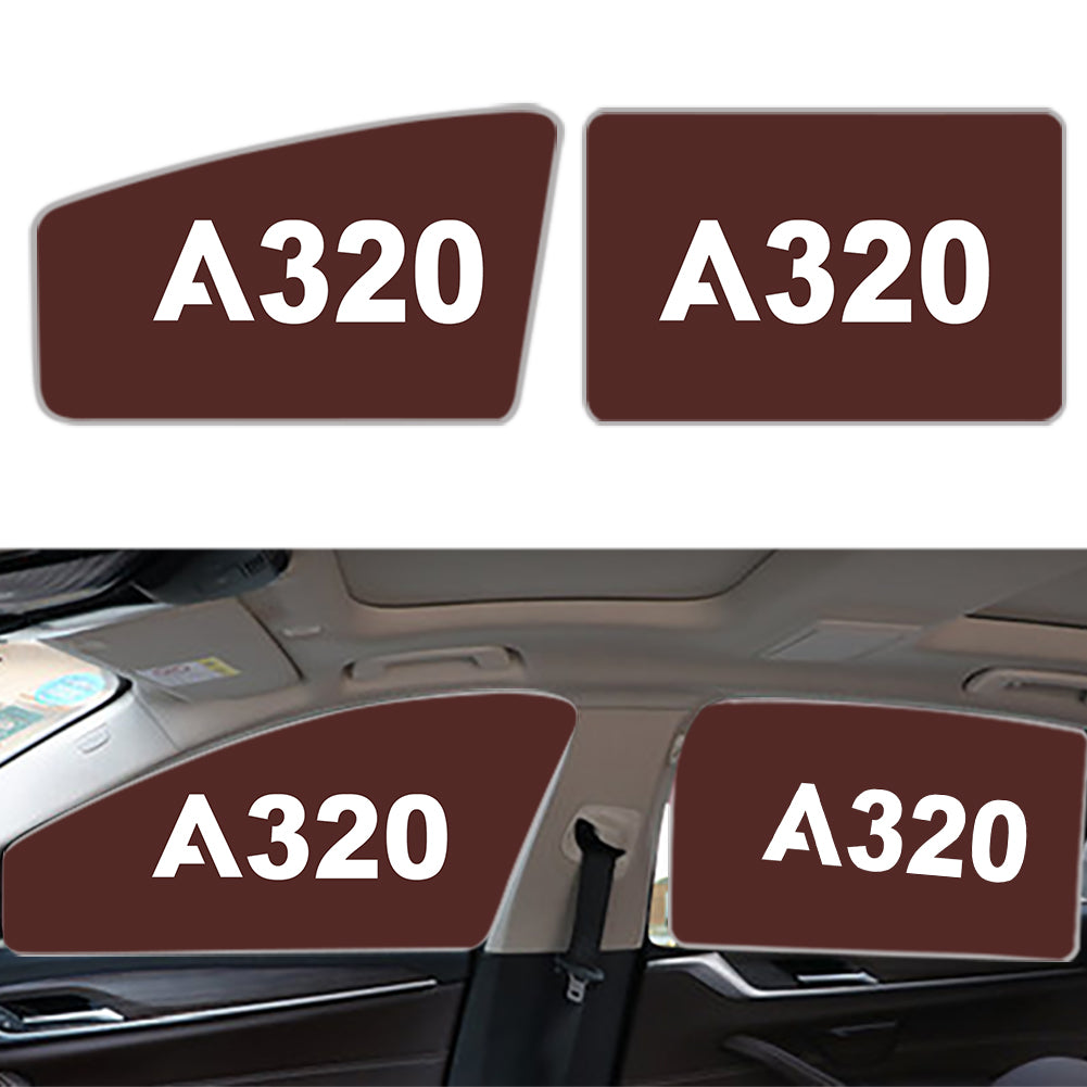 A320 Flat Text Designed Car Sun Shade (Side window)