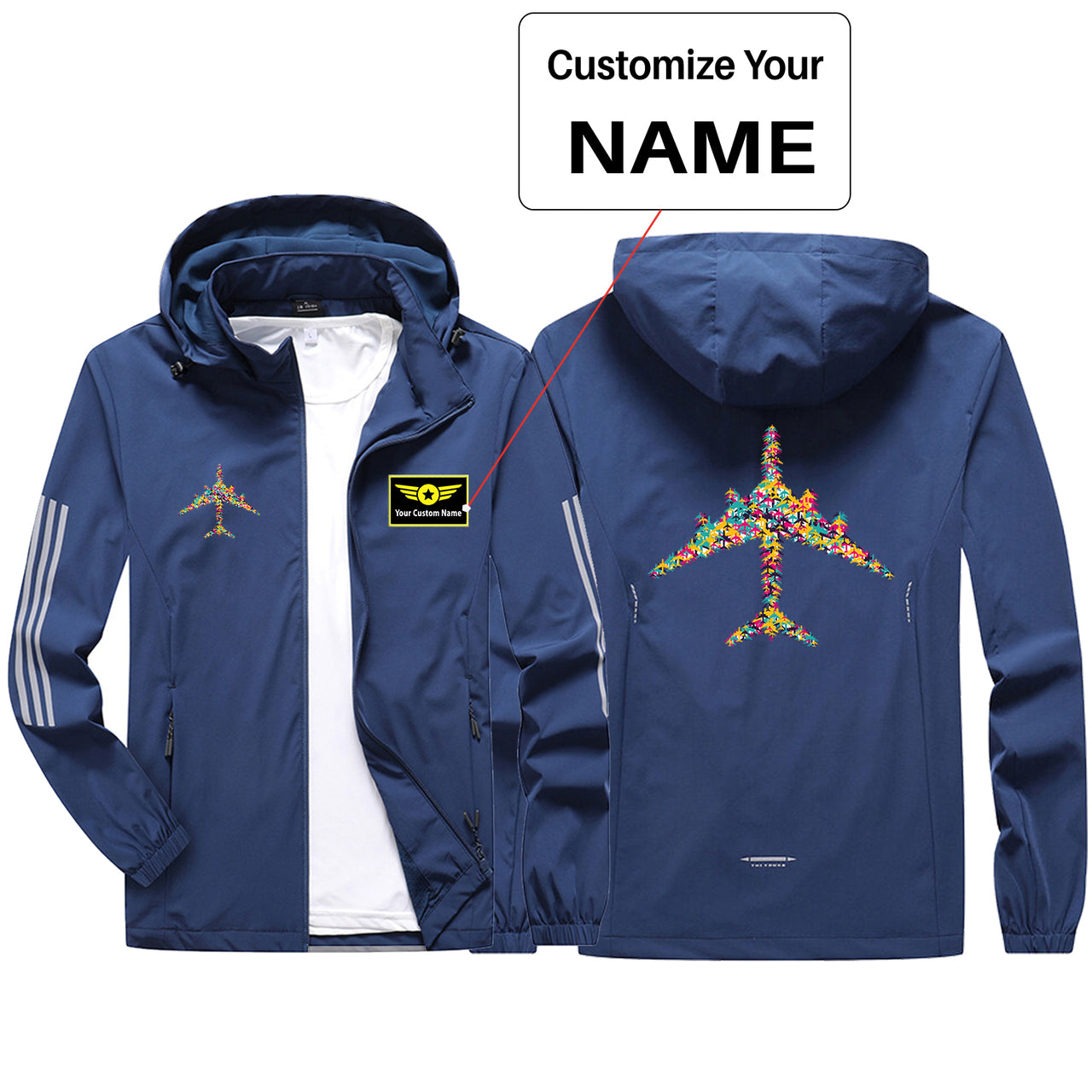 Colourful Airplane Sport & Running Jackets