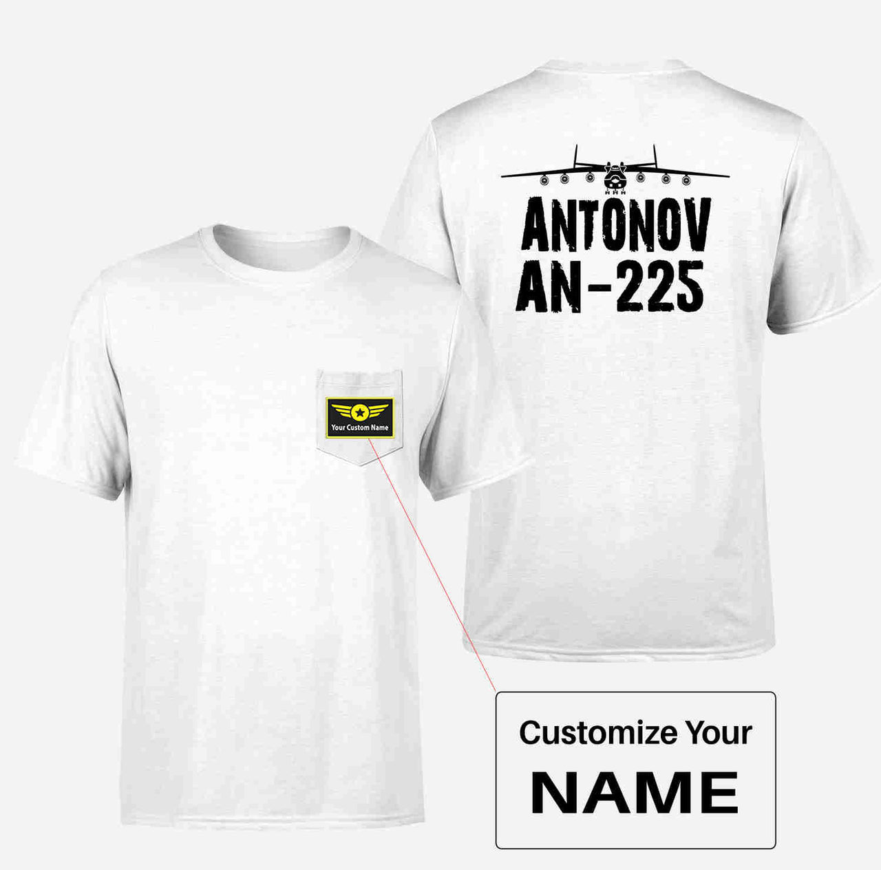 Antonov AN-225 & Plane Designed Pocket T-Shirts