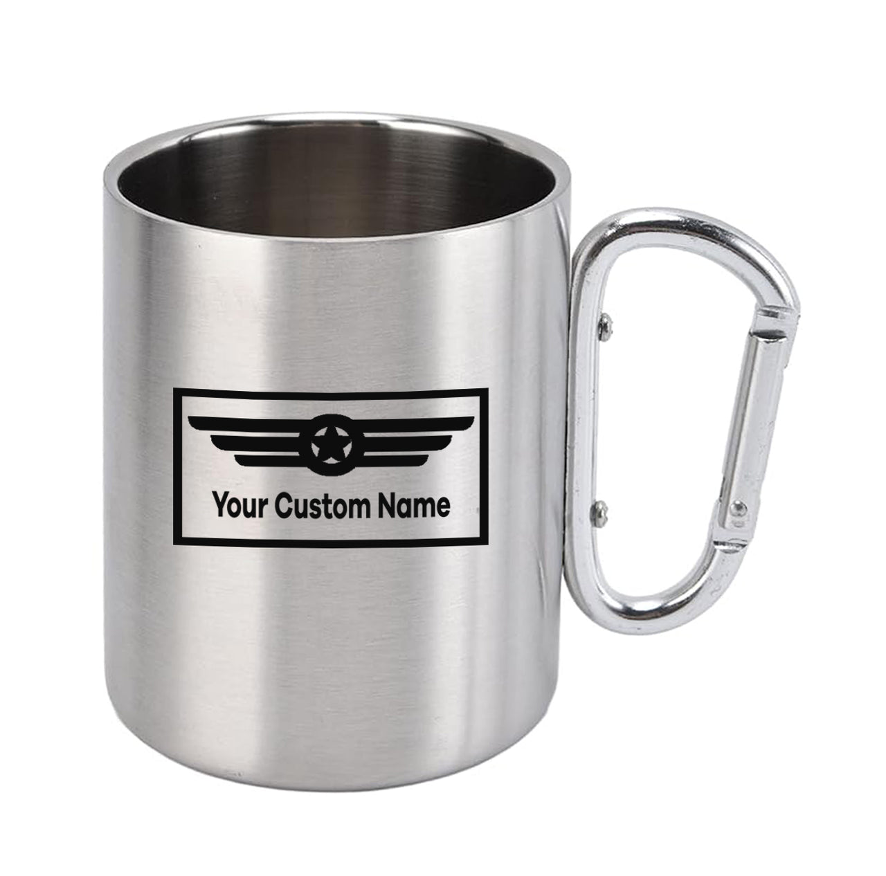 Custom Name (Badge 1) Designed Stainless Steel Outdoors Mugs