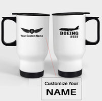 Thumbnail for Boeing 737 Printed Designed Travel Mugs (With Holder)