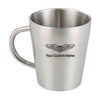 Thumbnail for Custom Name (Military Badge) Designed Stainless Steel Coffee Mugs