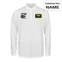 Thumbnail for Boeing 737 Engine & CFM56 Designed Long Sleeve Polo T-Shirts