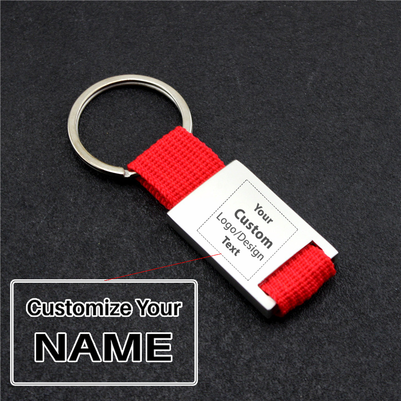 Your Custom Design & Image & Logo & Text Design  Metal Woven Leather(2)Key Chains