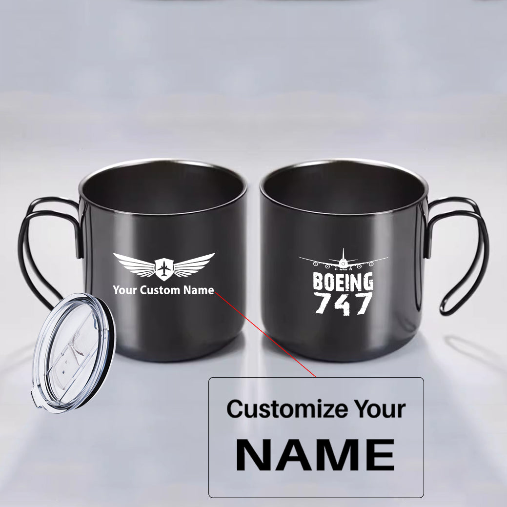 Boeing 747 & Plane Designed Stainless Steel Portable Mugs