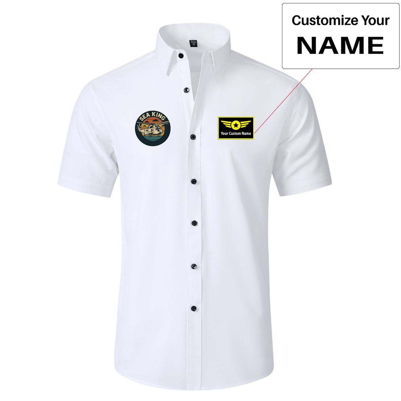 Sea King Helicopter Designed Short Sleeve Shirts