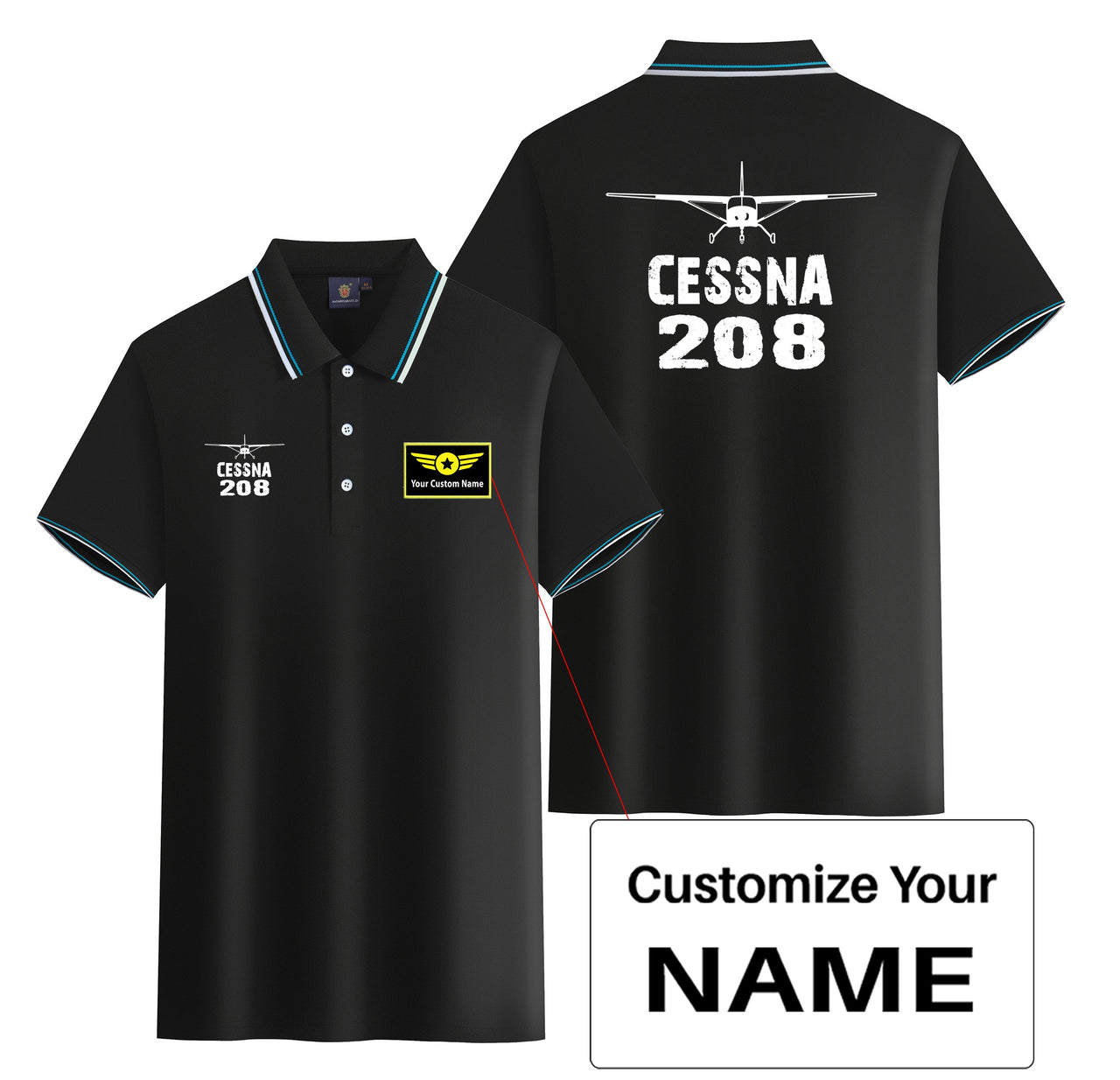 Cessna 208 & Plane Designed Stylish Polo T-Shirts (Double-Side)