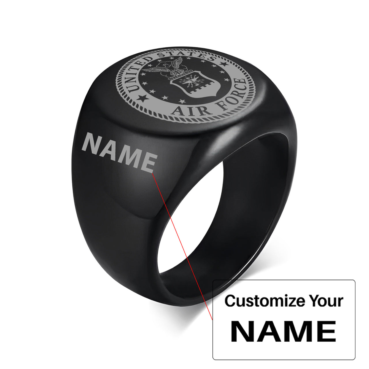 Air Force Design  20MM Stainless Steel Circular Ring