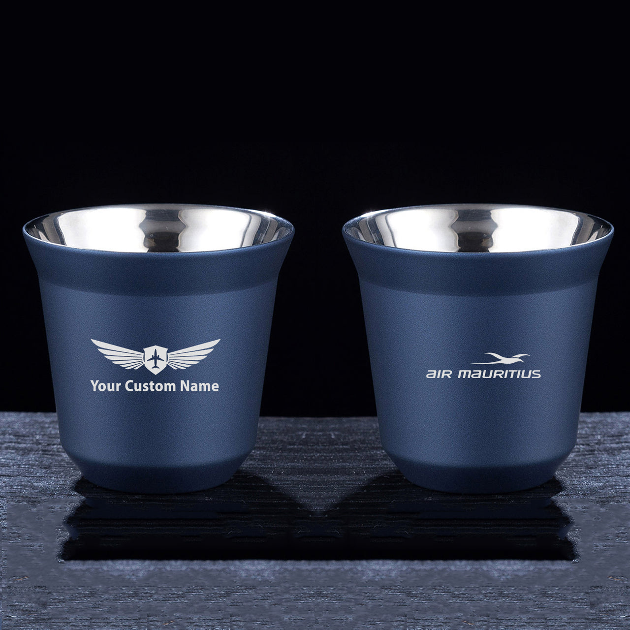 Air Mauritius Airlines Designed Double Wall Stainless Steel Coffee Mugs