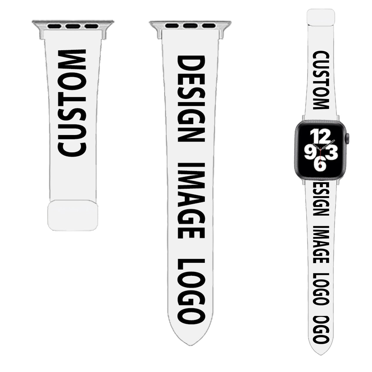 CUSTOM  DESIGN IMAGE LOGO Designed Soft Silicone Apple Watch Bands