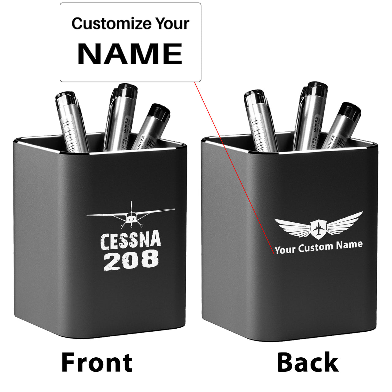 Cessna 208 & Plane Designed Aluminium Alloy Pen Holders