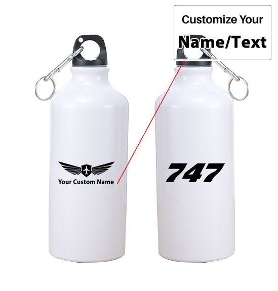 747 Flat Text Designed Thermoses