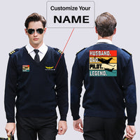 Thumbnail for Husband & Dad & Pilot & Legend Designed Wool Pilot Sweaters