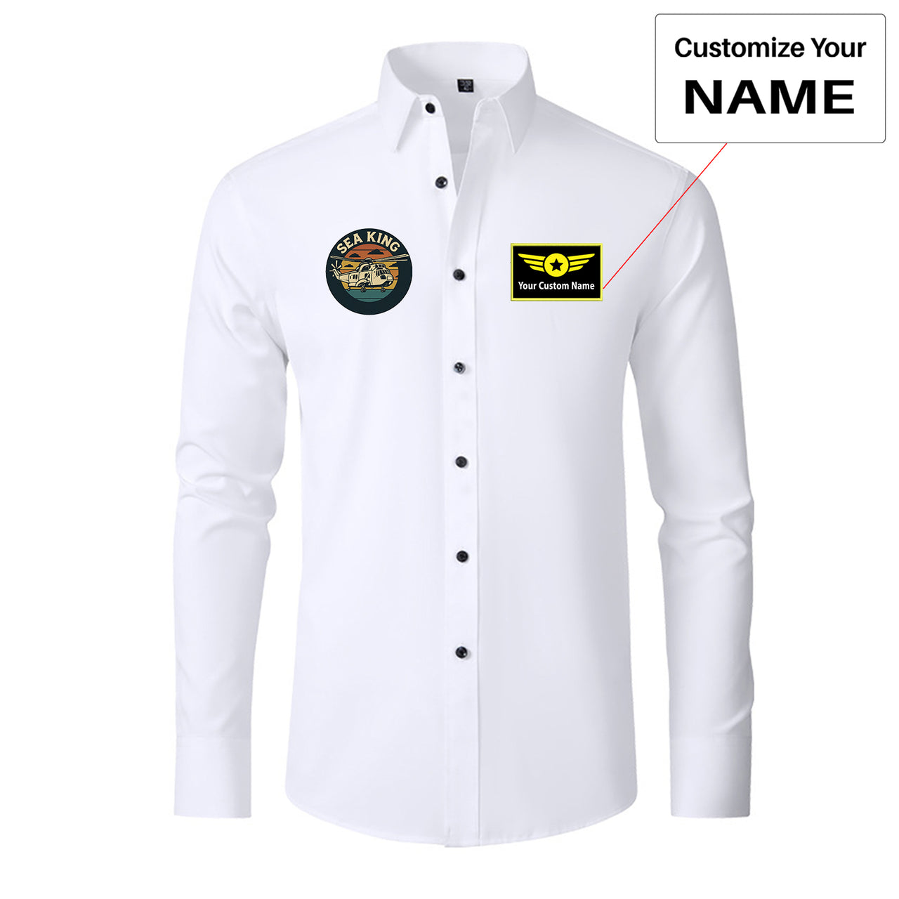 Sea King Helicopter Designed Long Sleeve Shirts