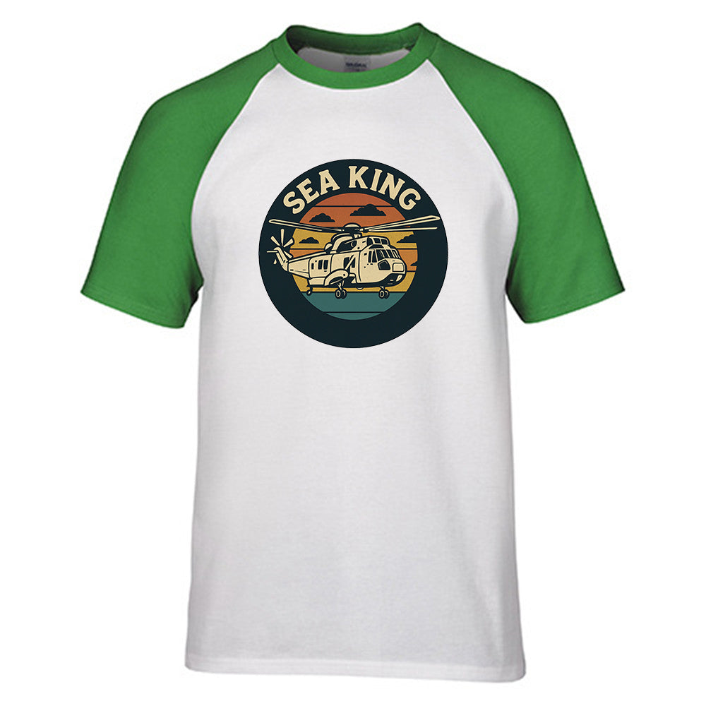 Sea King Helicopter Designed Raglan T-Shirts