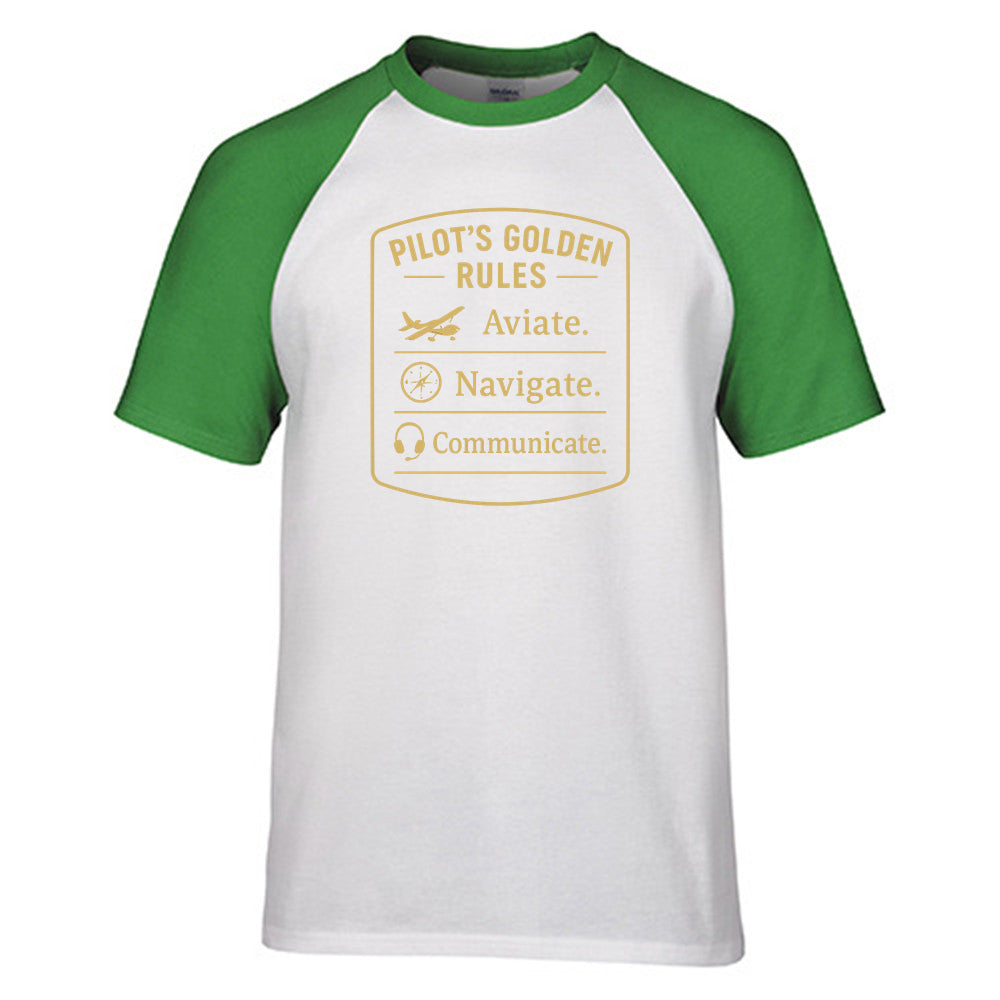 Pilot's Golden Rules Designed Raglan T-Shirts