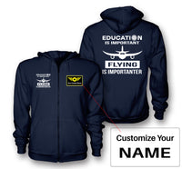 Thumbnail for Flying is Importanter Designed Zipped Hoodies