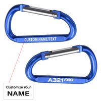 Thumbnail for A321neo & Text Designed Aluminum Alloy Carabiner Key chains