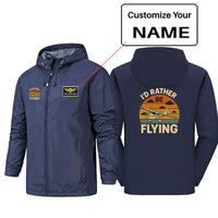 Thumbnail for Retro I'D Rather Be Flying Designed Rain Jackets & Windbreakers