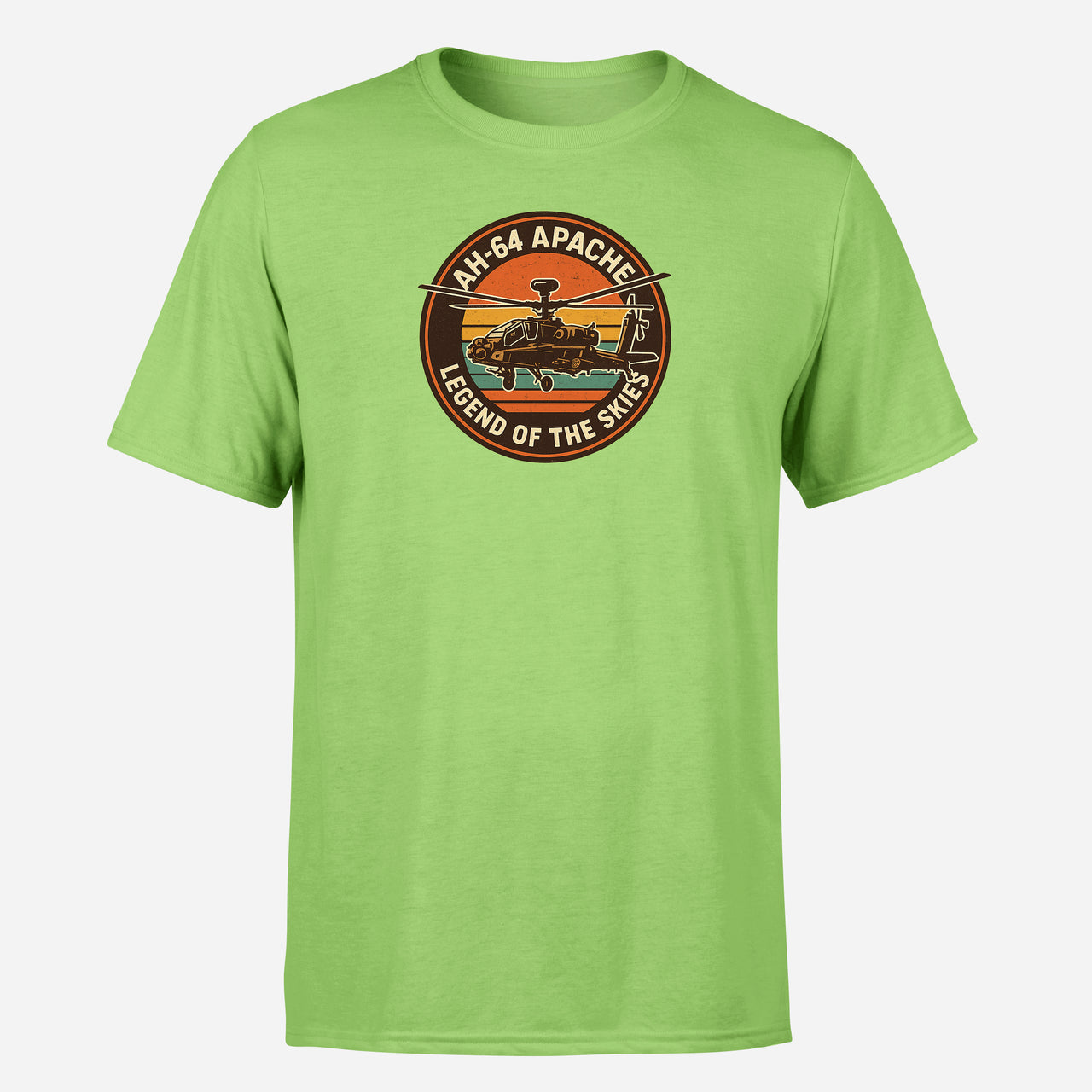 Retro Apache AH-64 Design Super Quality T-Shirts