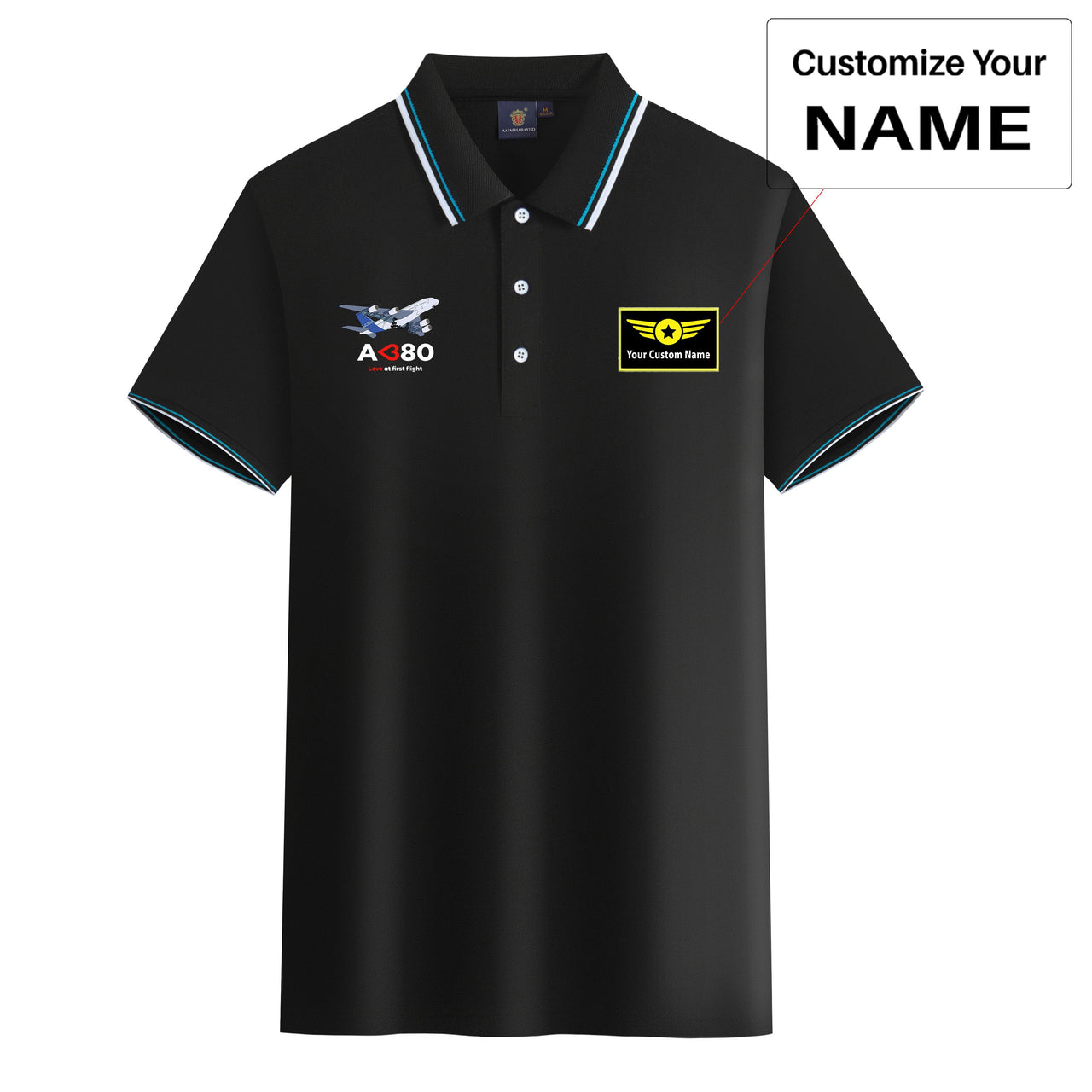 Airbus A380 Love at first flight Designed Stylish Polo T-Shirts