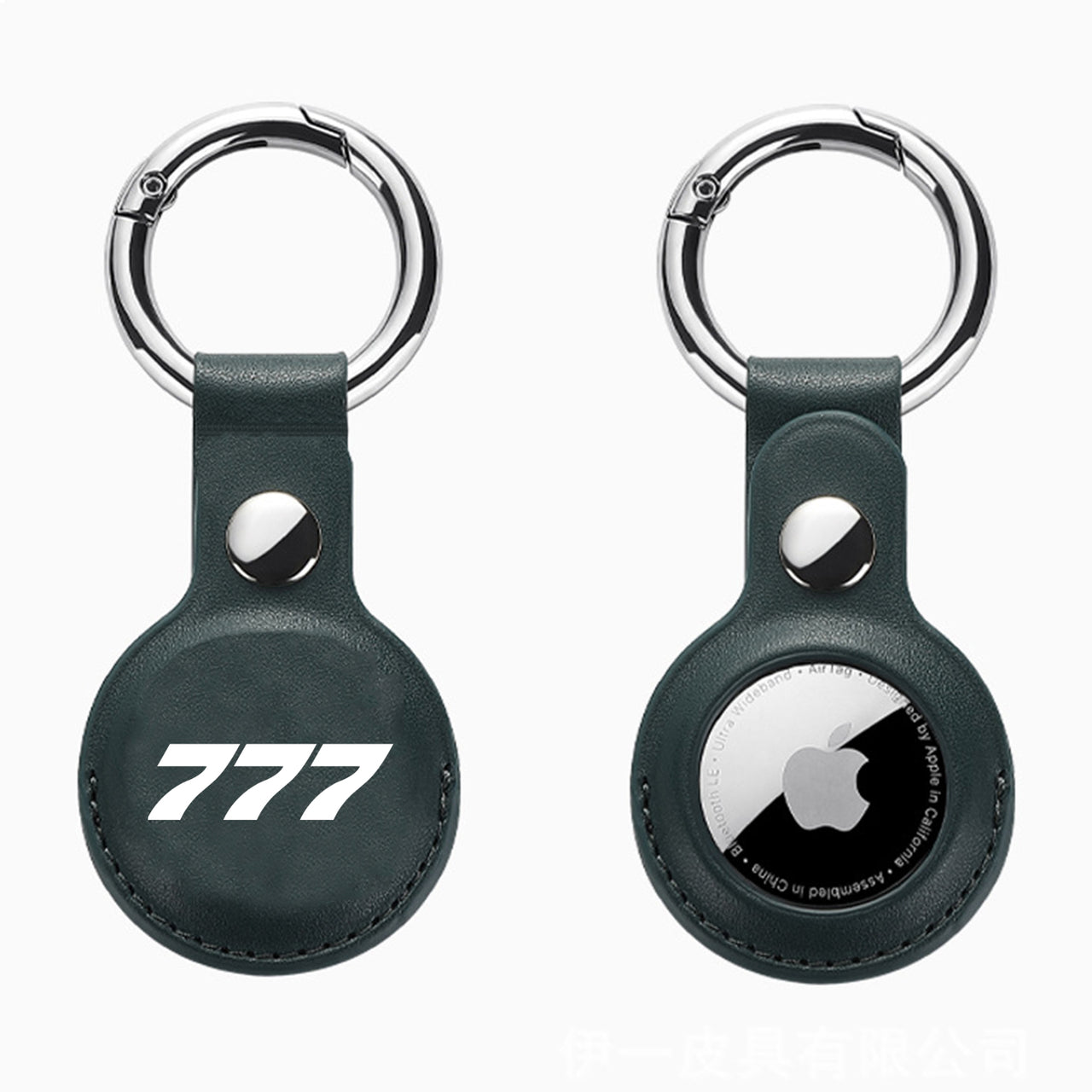 777 Flat Text Design Airtags Leather Cases