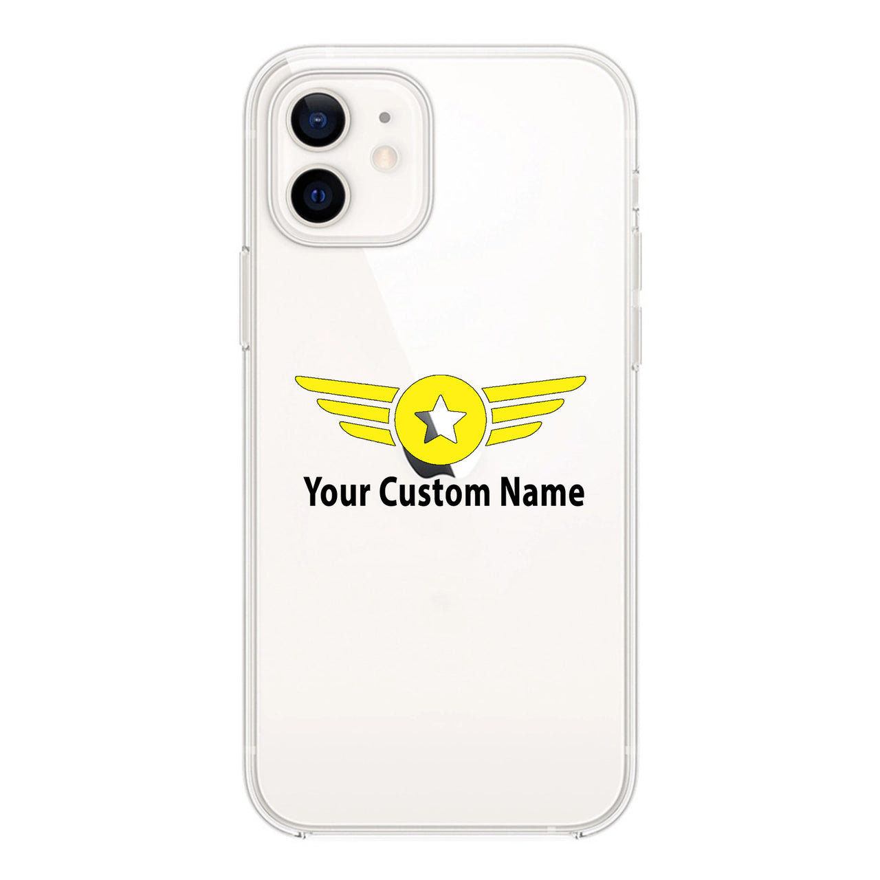 Custom & Name (2) Badge Designed Transparent Silicone iPhone Cases