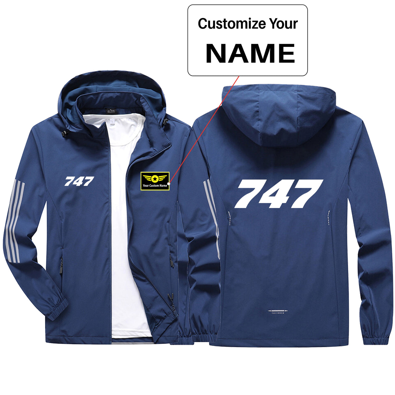 747 Flat Text Sport & Running Jackets