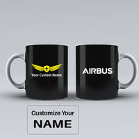 Thumbnail for Airbus & Text Designed Ceramic White Mugs