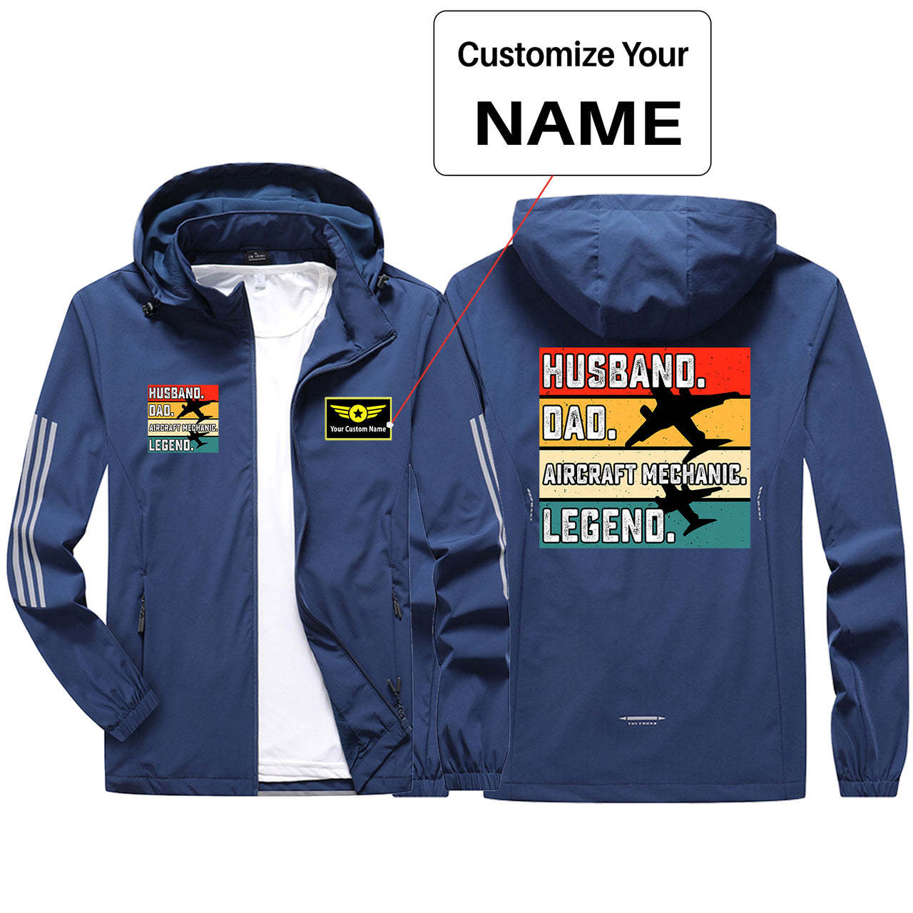 Husband & Dad & Aircraft Mechanic & Legend Sport & Running Jackets
