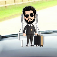 Thumbnail for Pilot holding suitcase Custom Automatic Shaking Head Decorations Personalized Acrylic