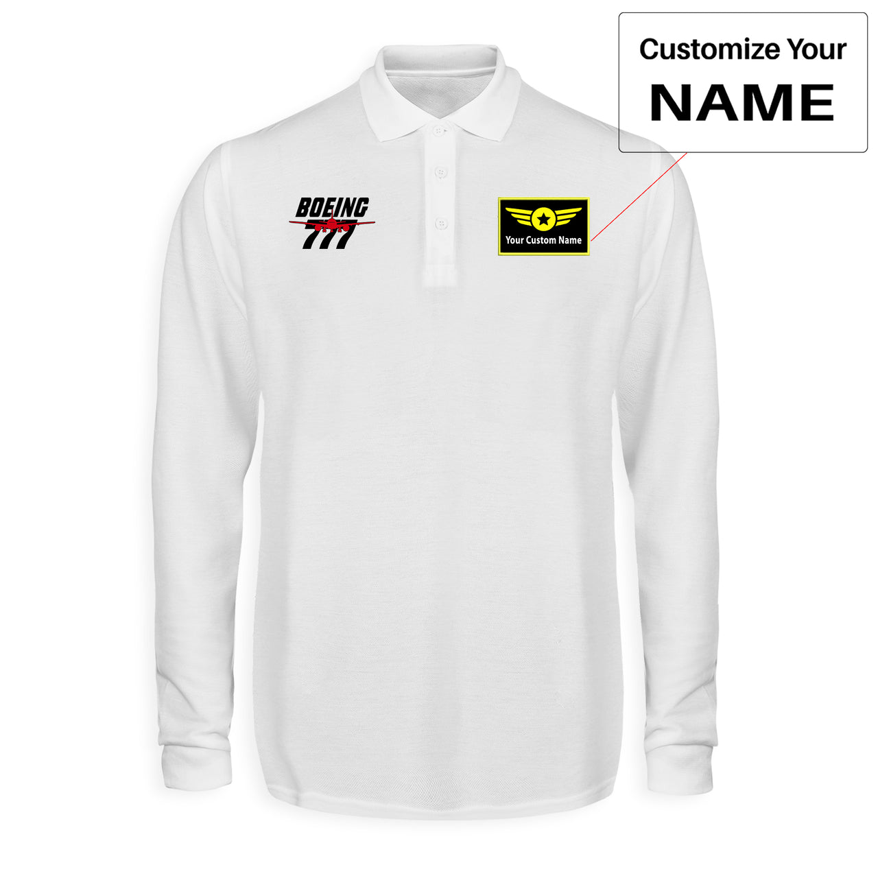 Amazing Boeing 777 Designed Long Sleeve Polo T-Shirts